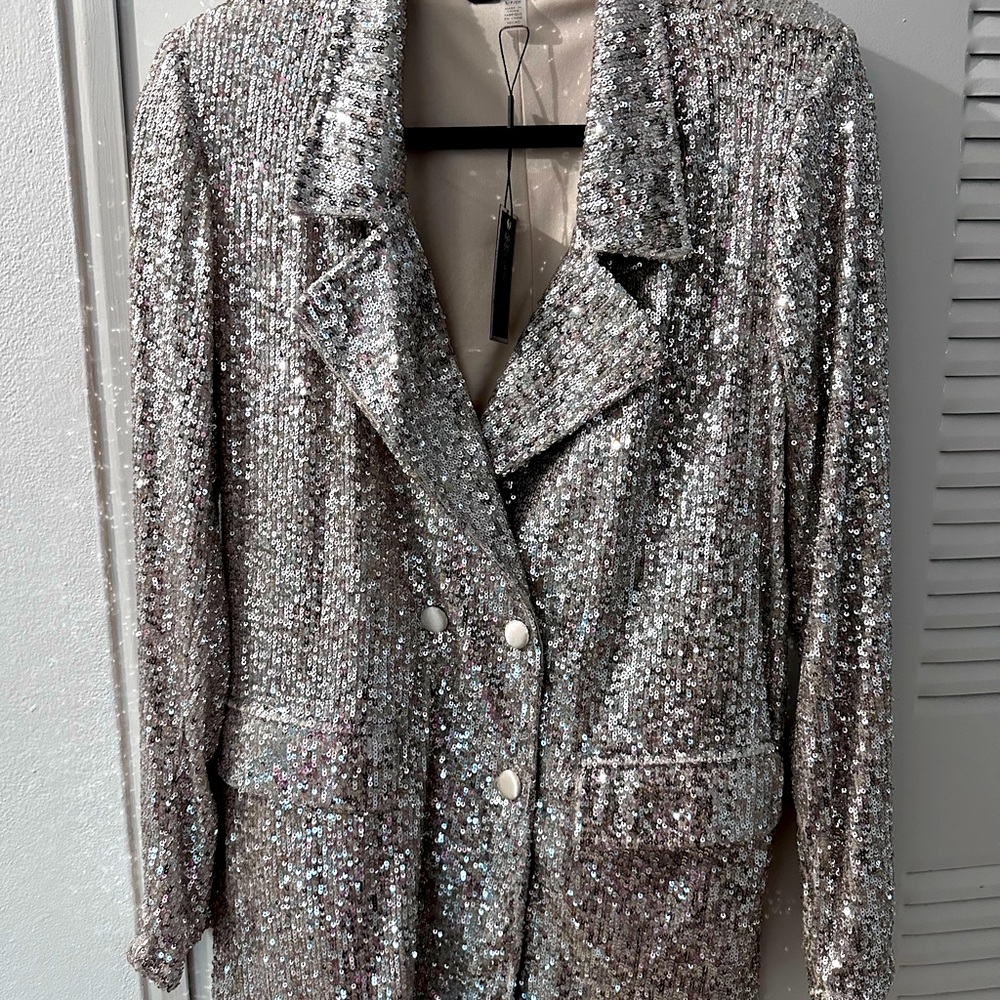 Gold elegant sequin Blazer